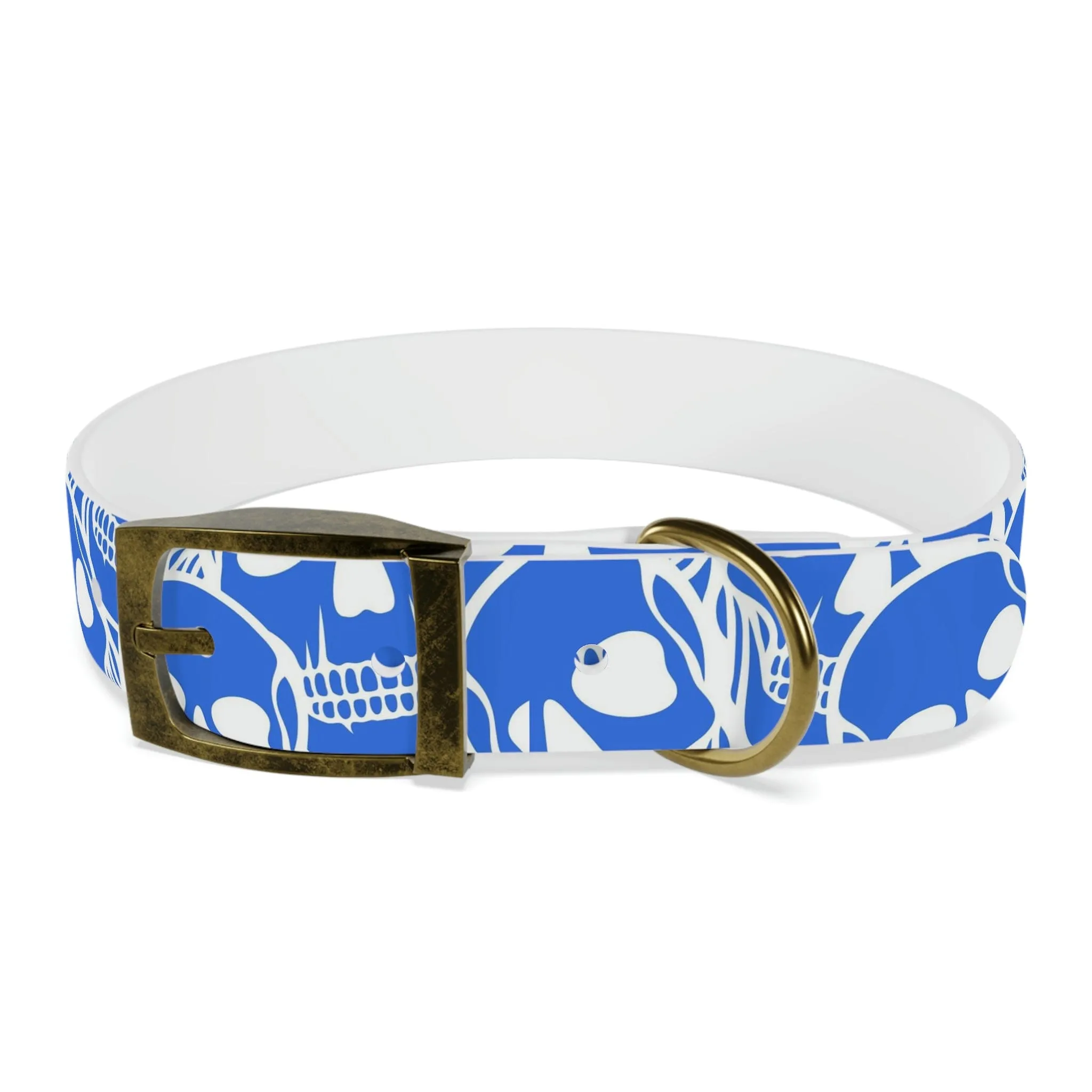 Blue Skull Dog Collar Four Color Buckles