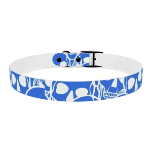 Blue Skull Dog Collar Four Color Buckles