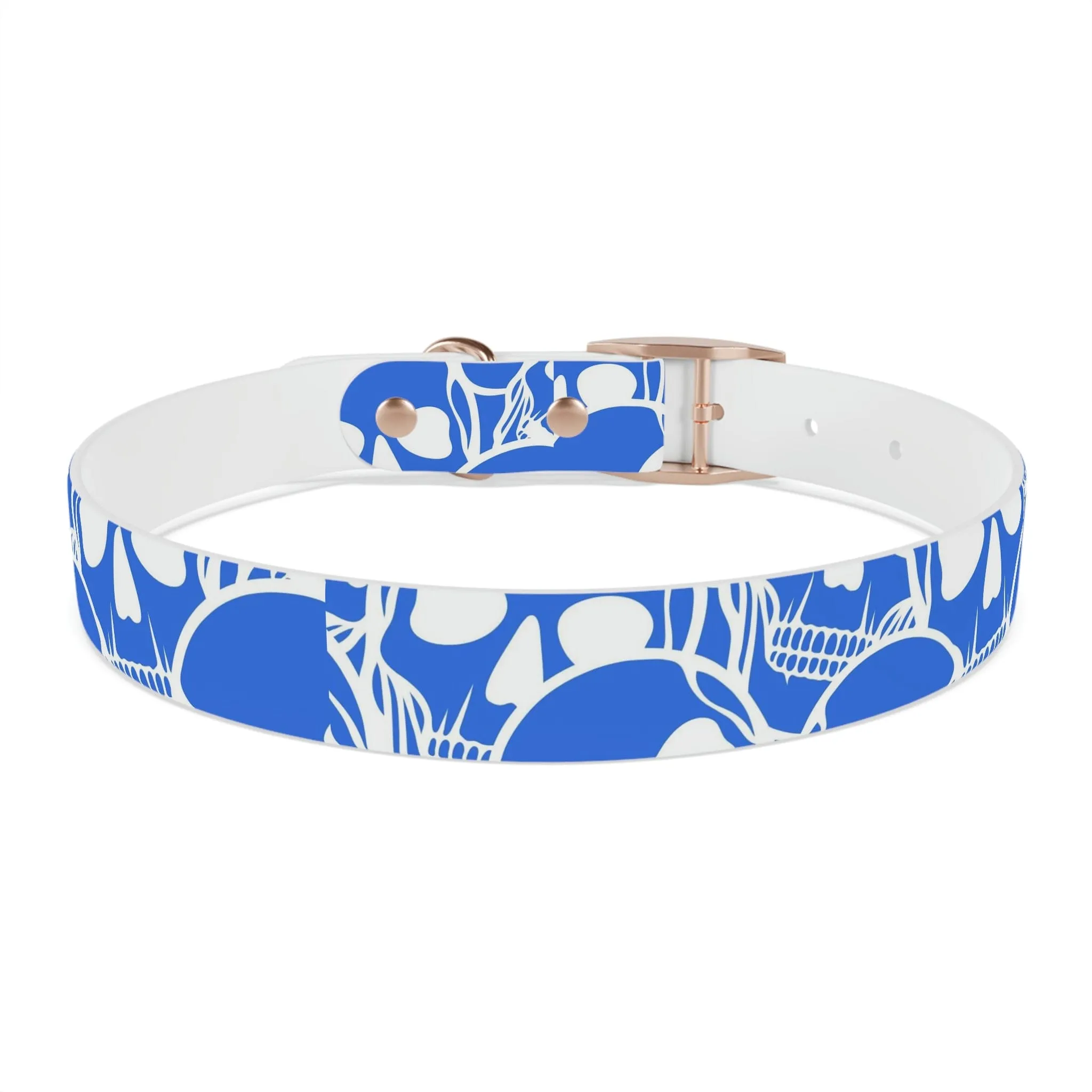 Blue Skull Dog Collar Four Color Buckles