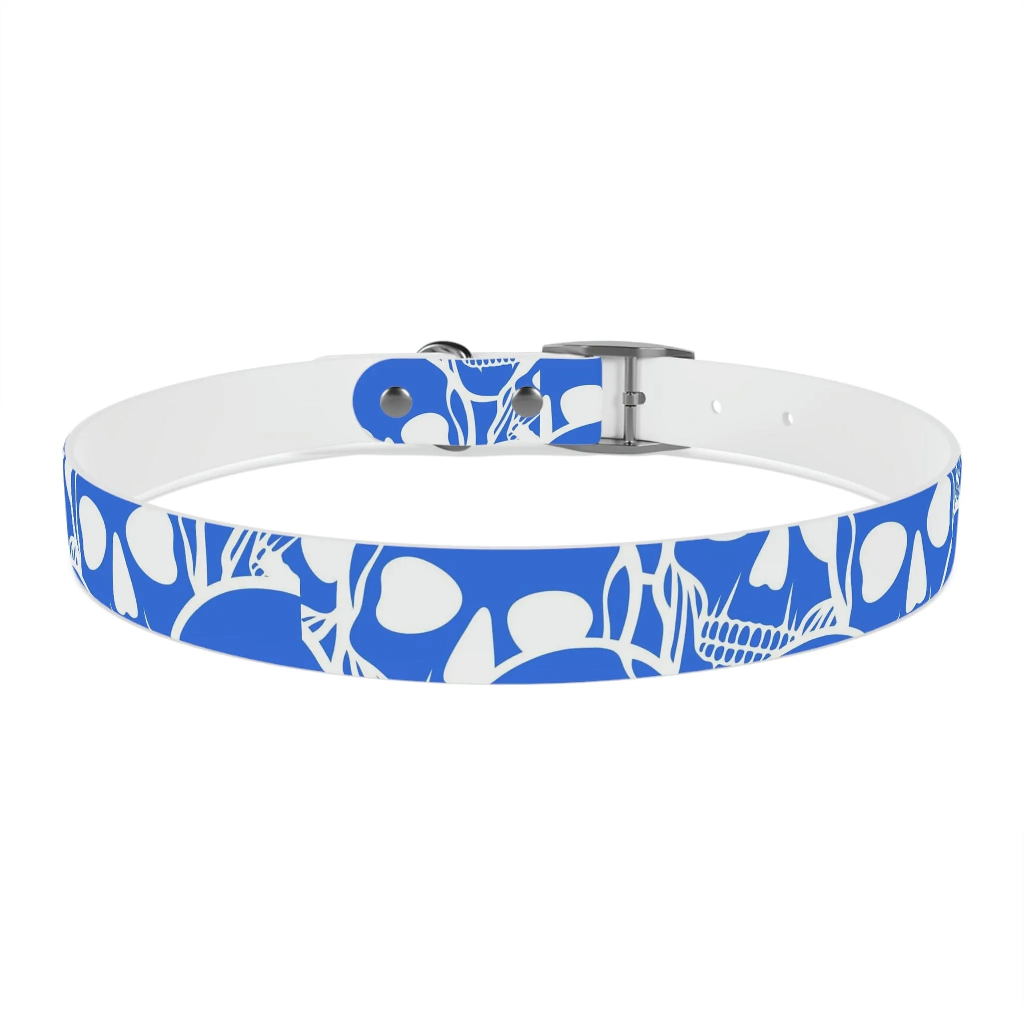 Blue Skull Dog Collar Four Color Buckles