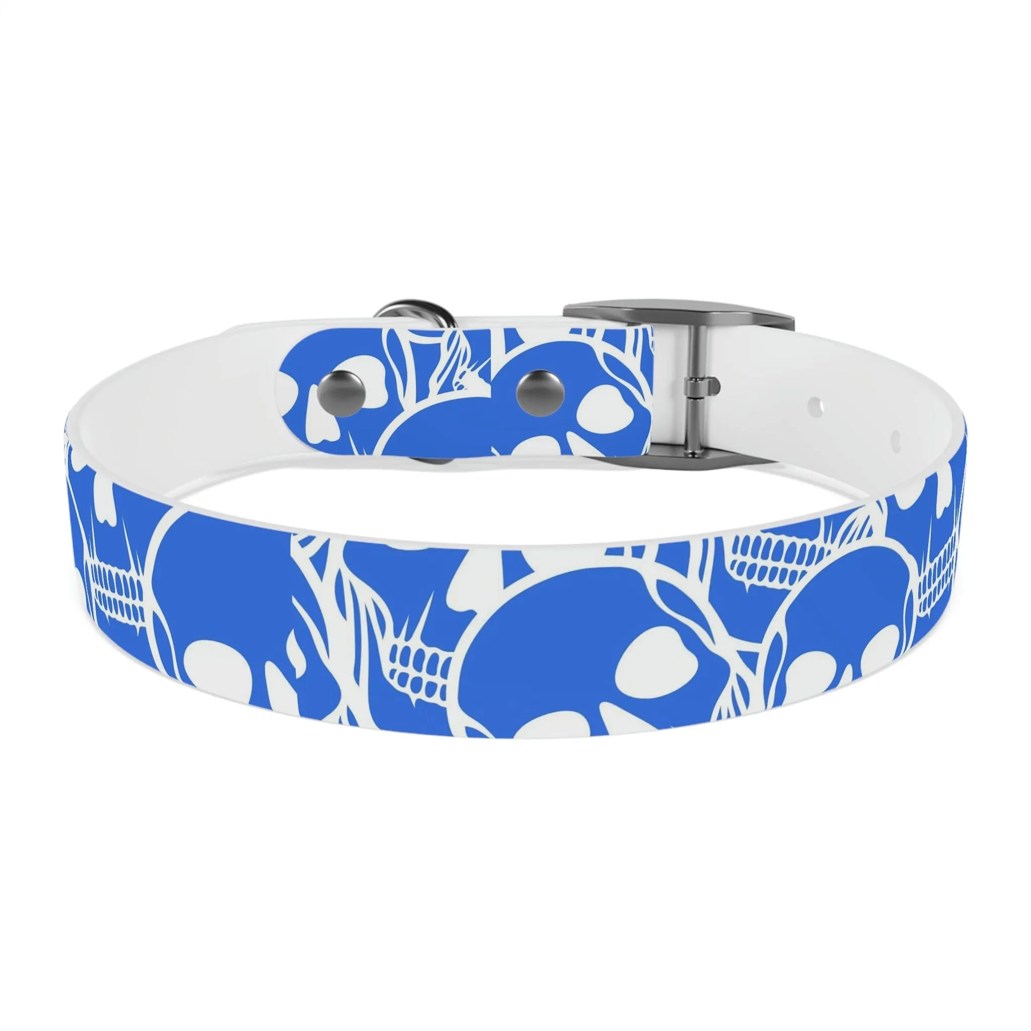 Blue Skull Dog Collar Four Color Buckles