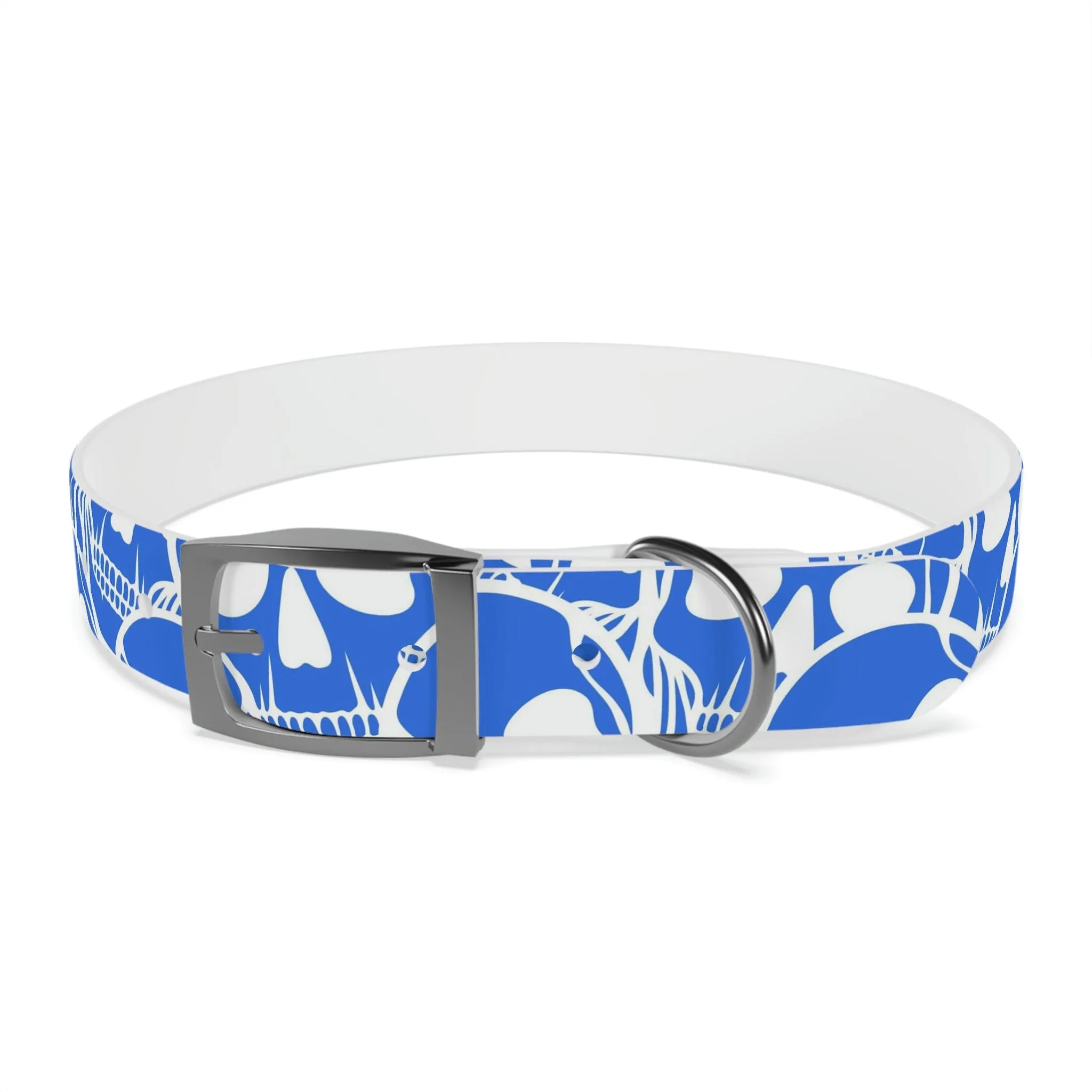 Blue Skull Dog Collar Four Color Buckles