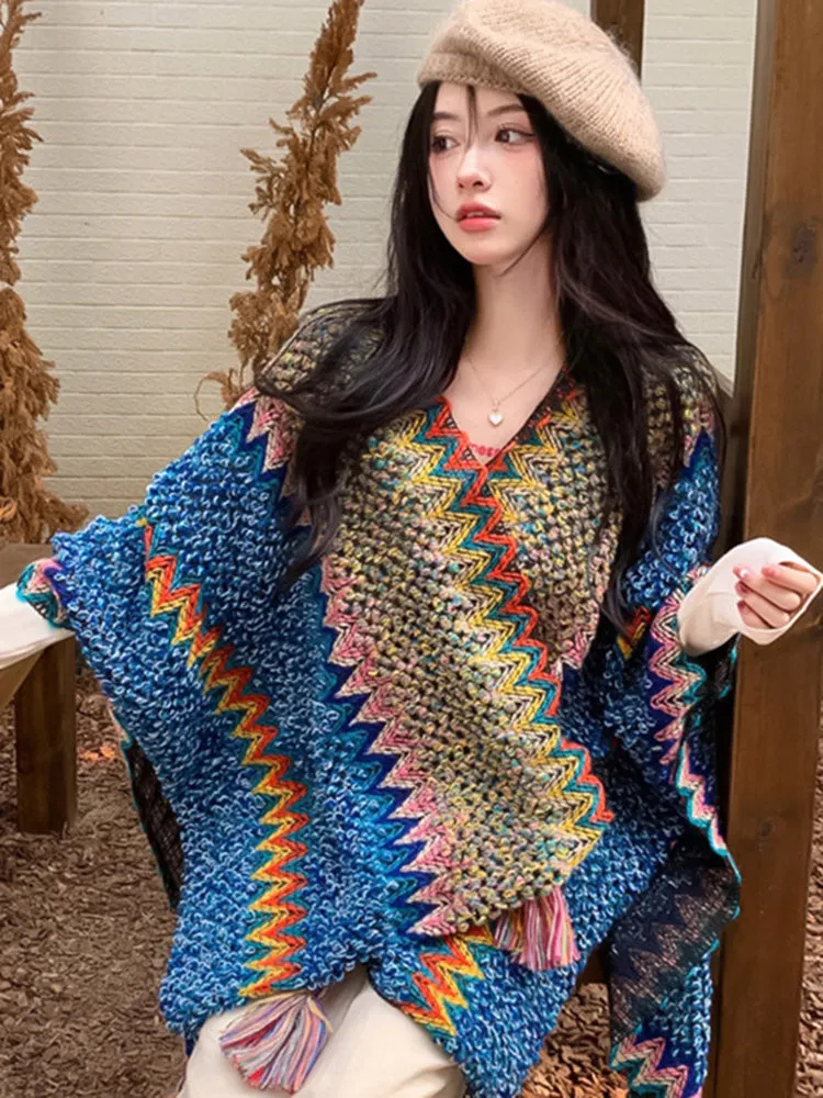 Bohemian Style Women's Knit Cardigan - Autumn Fashion, Oversized Sweater, Travel and Layering Gift for Her Christmas Gift