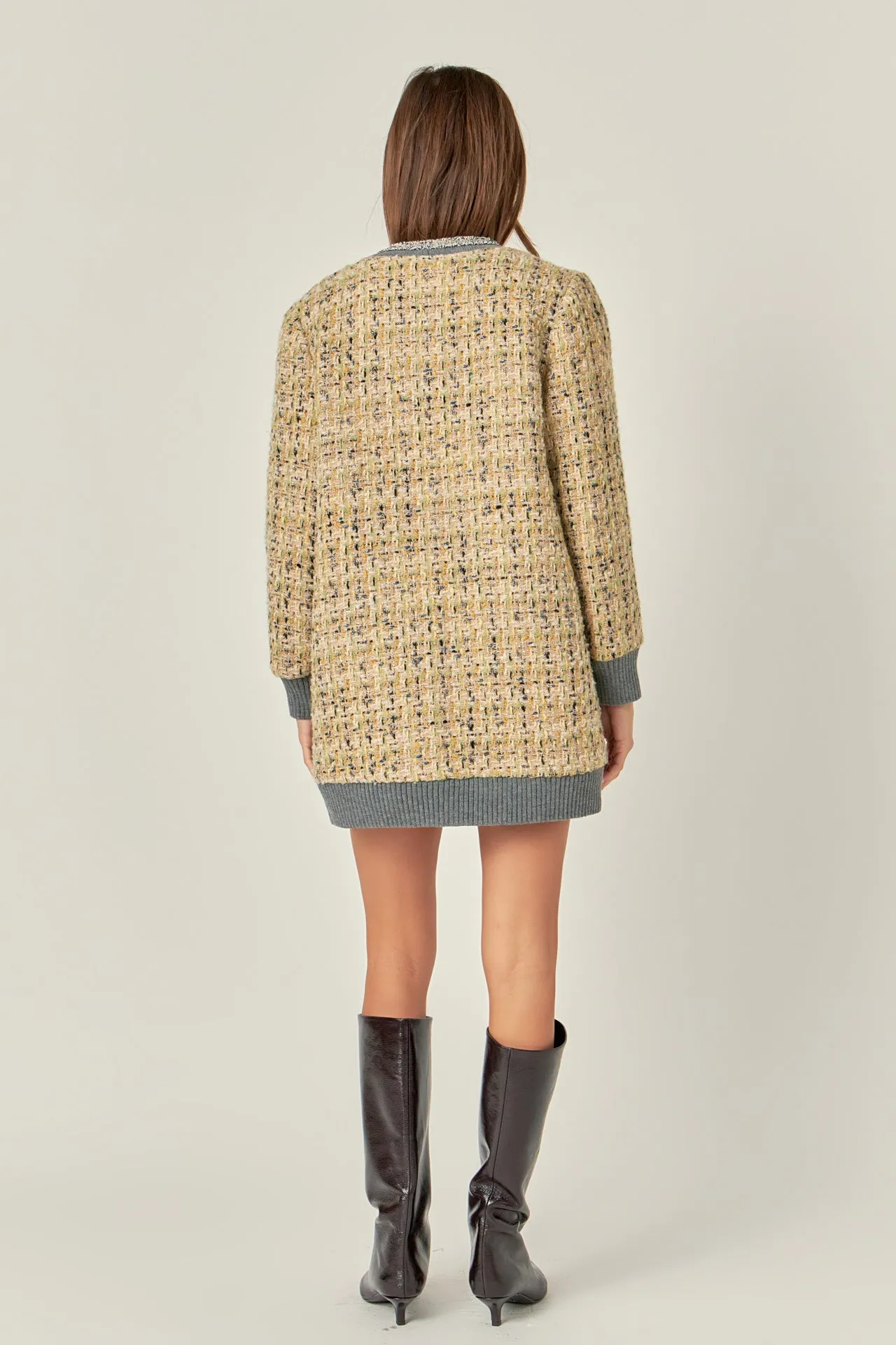 Boucle Coat With Trim