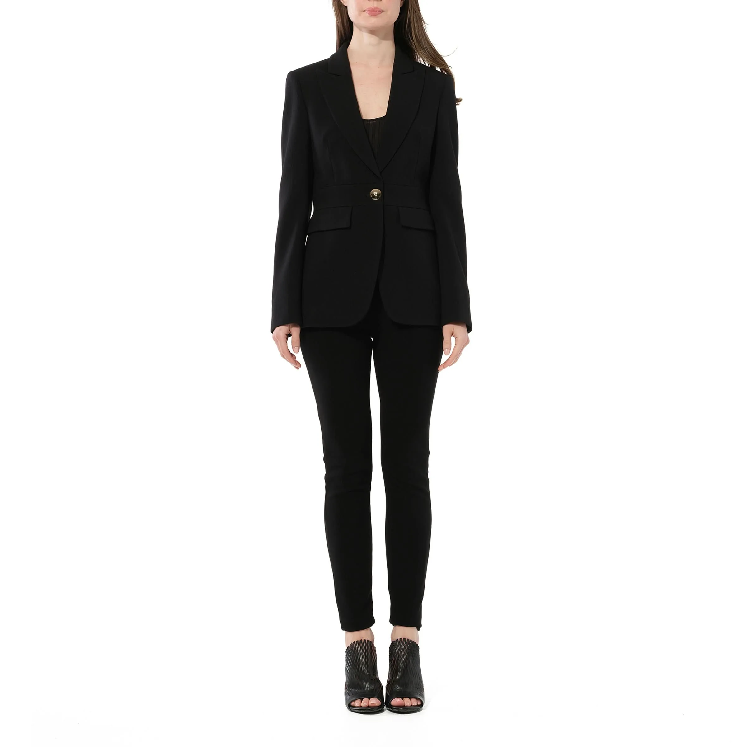 Button Blazer in Black