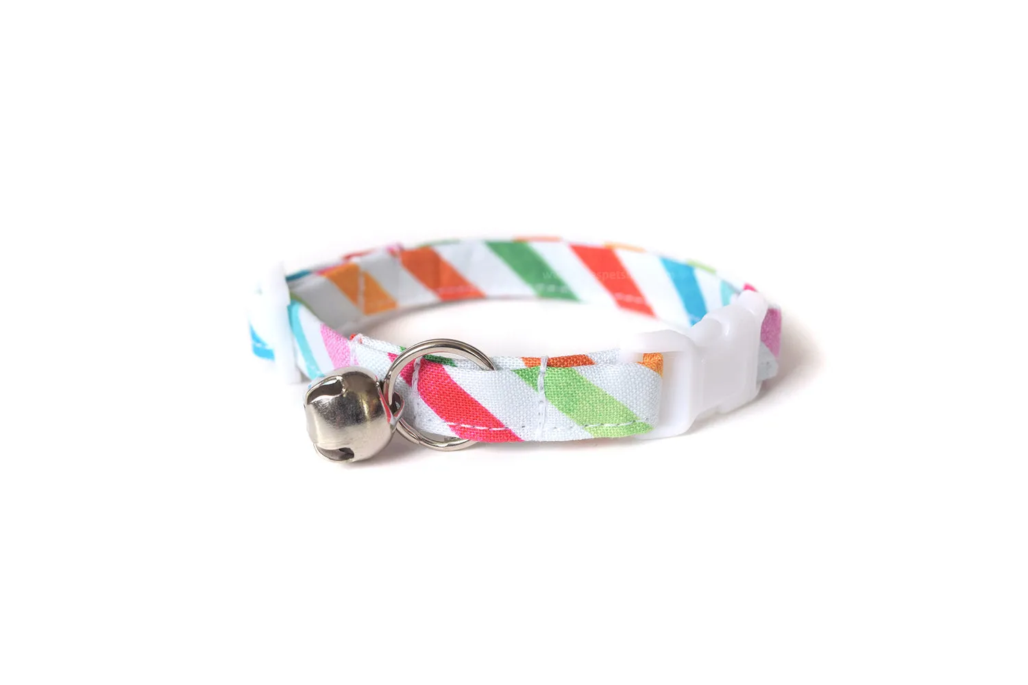 Candy Rainbow Stripes Cat Collar