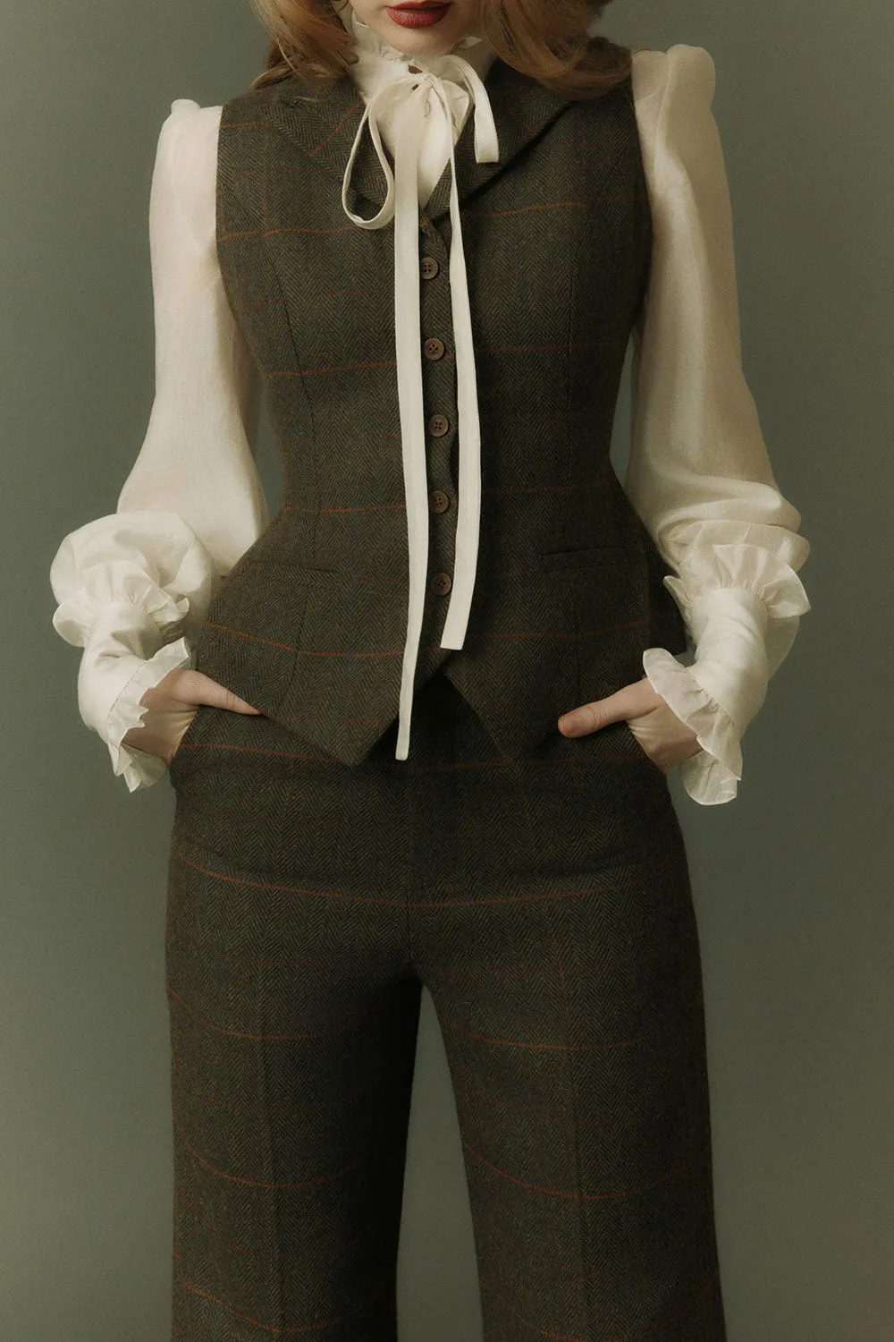 Carina Hourglass Notch Lapel Wool Vest