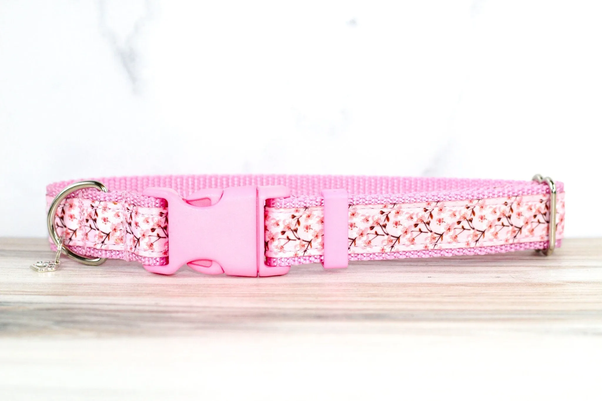 Cherry blossom, Dog collar, Sakura collar, Cat collar, Floral collar, Spring dog collar, Personalized dog collar, Pink flower