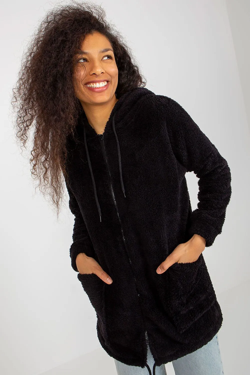 Chic Faux Fur-Lined Hooded Zip Sweatshirt