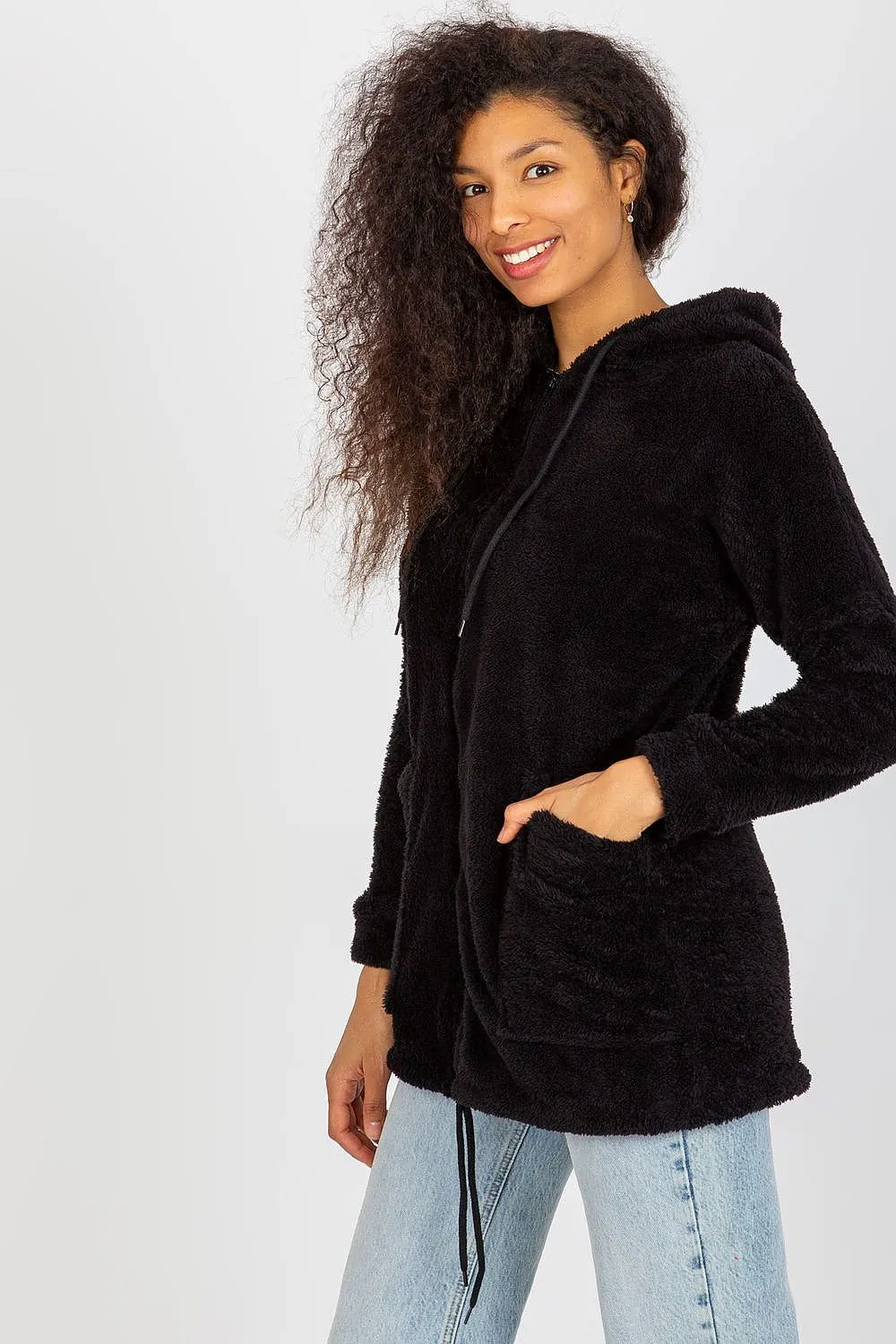 Chic Faux Fur-Lined Hooded Zip Sweatshirt