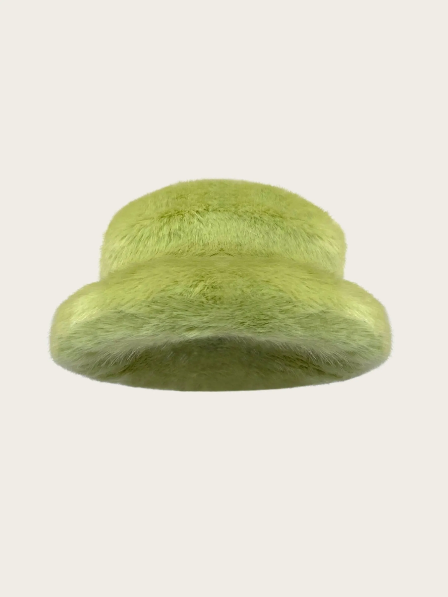 Christal Fuzzy Lime Green Bucket Hat