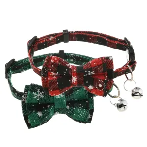 Christmas Cat Collar With Bow Tie - Red