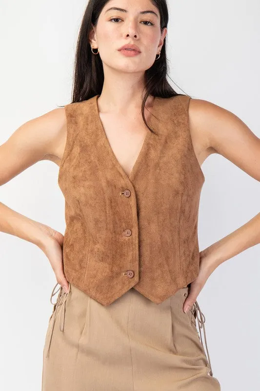 Cider Cravings Faux Suede Vest