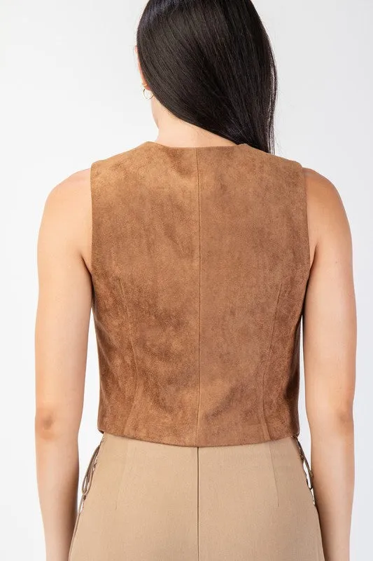 Cider Cravings Faux Suede Vest