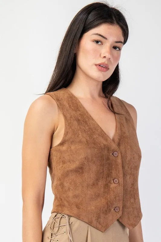 Cider Cravings Faux Suede Vest