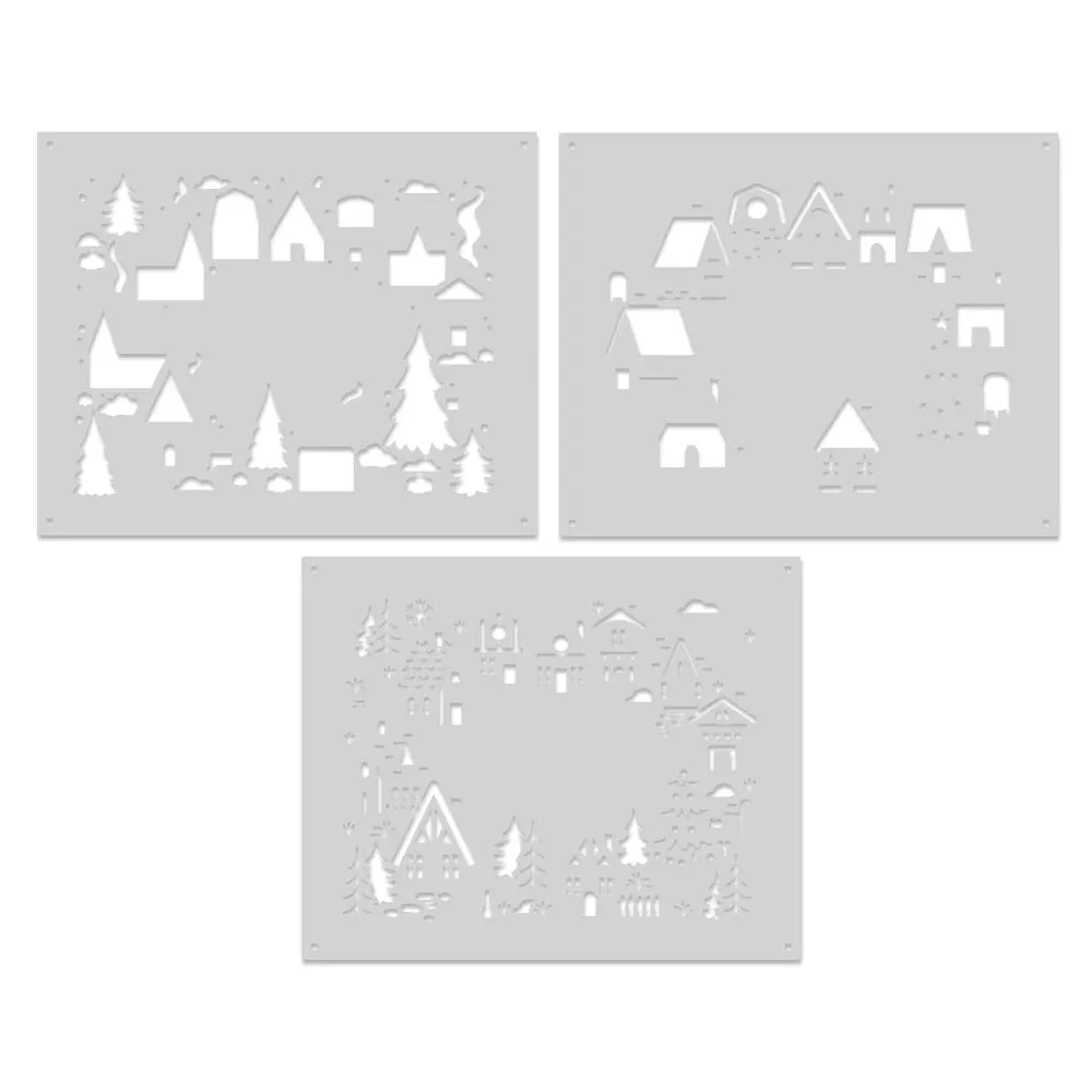 Color Layering Holiday Neighborhood Stencils