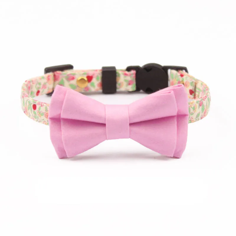 Color Print Striking Cat Collar Bowtie