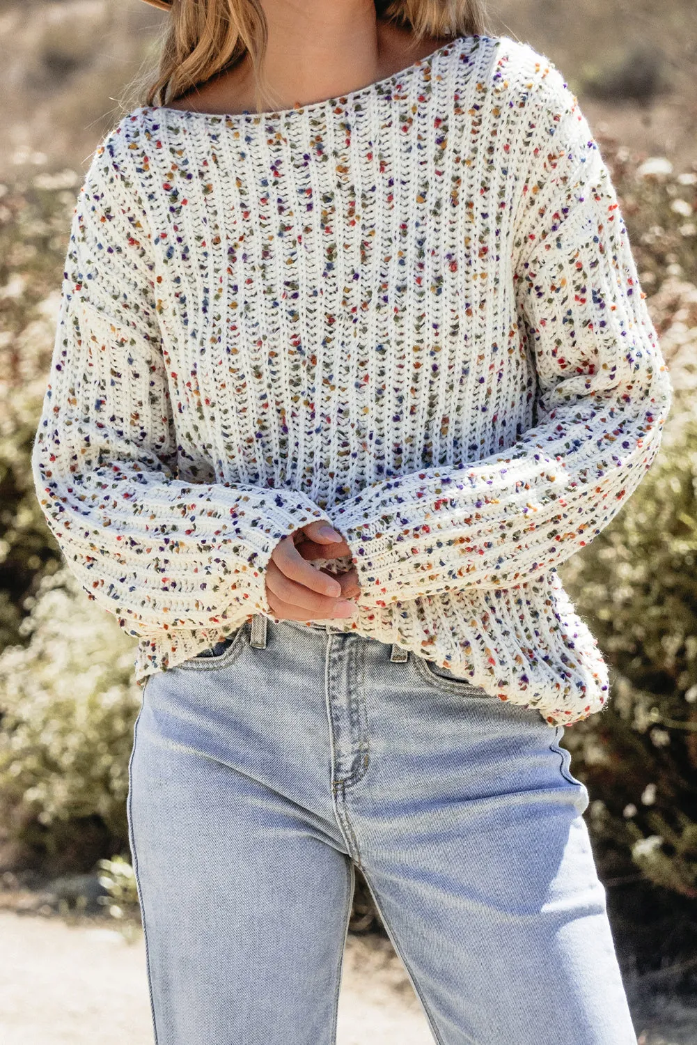 Confetti Reversible Twist Sweater