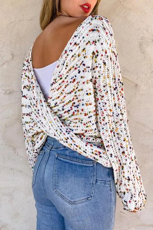 Confetti Reversible Twist Sweater