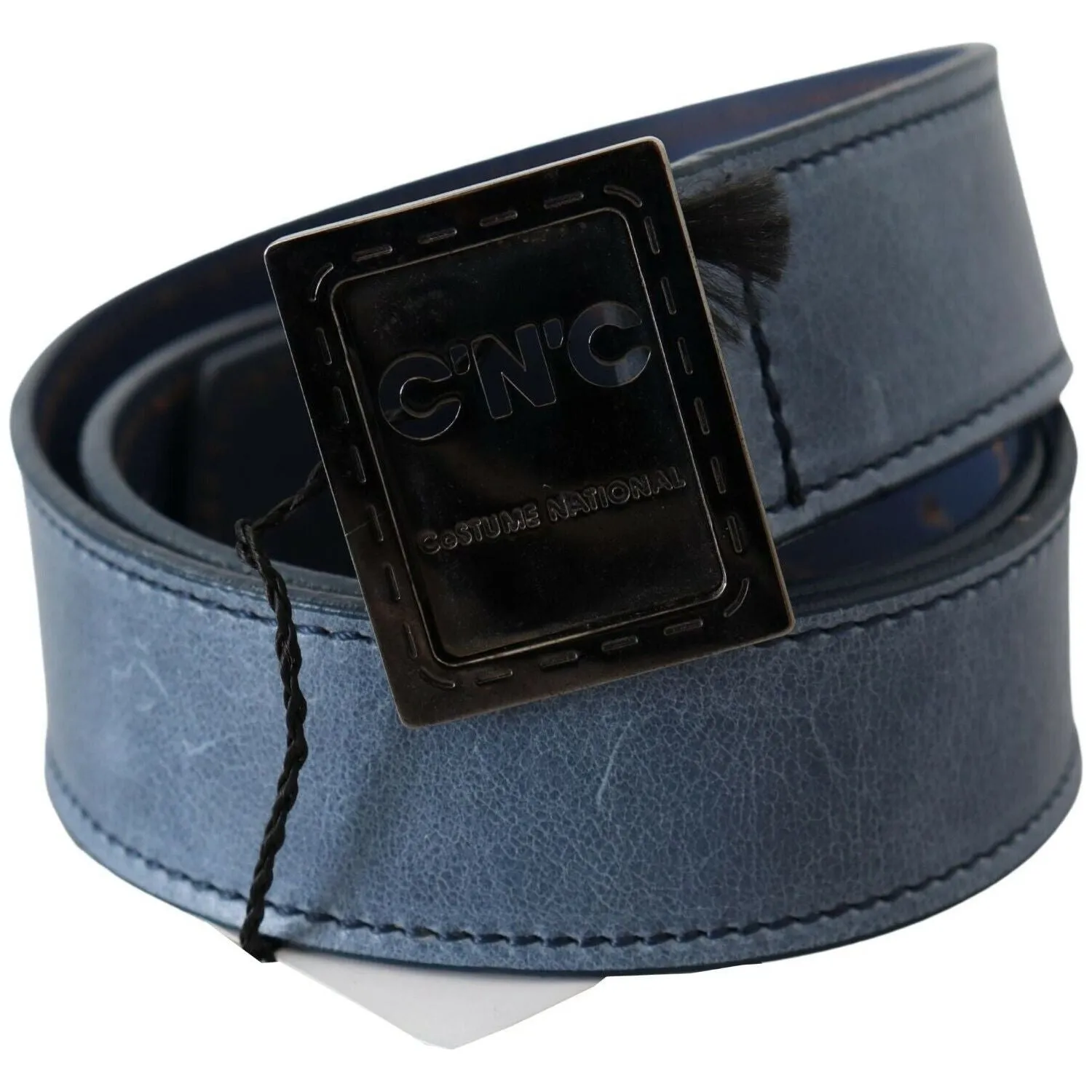 Costume National Elegant Blue Leather Fashion Belt