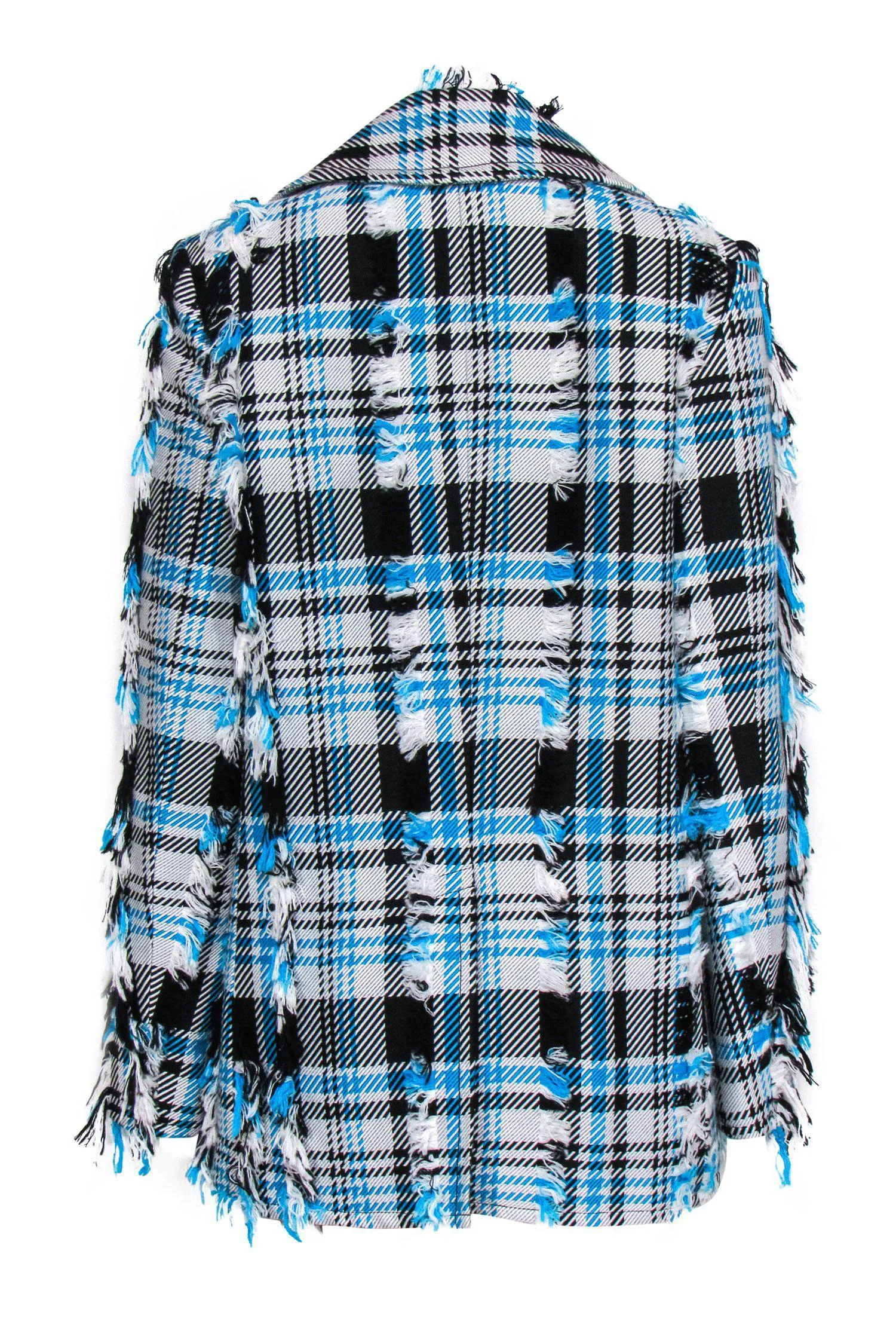 Creatures of the Wind - Electric Blue, White & Black Plaid Double Breasted Coat Sz 8