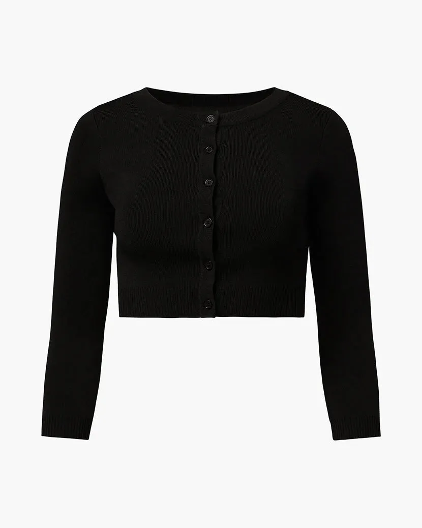 Cropped Cardigan Black