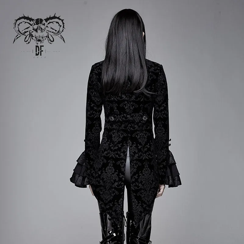 CT13301 gothic Lotus leaf corsage false two-piece women Gothic swallow-tailed coats