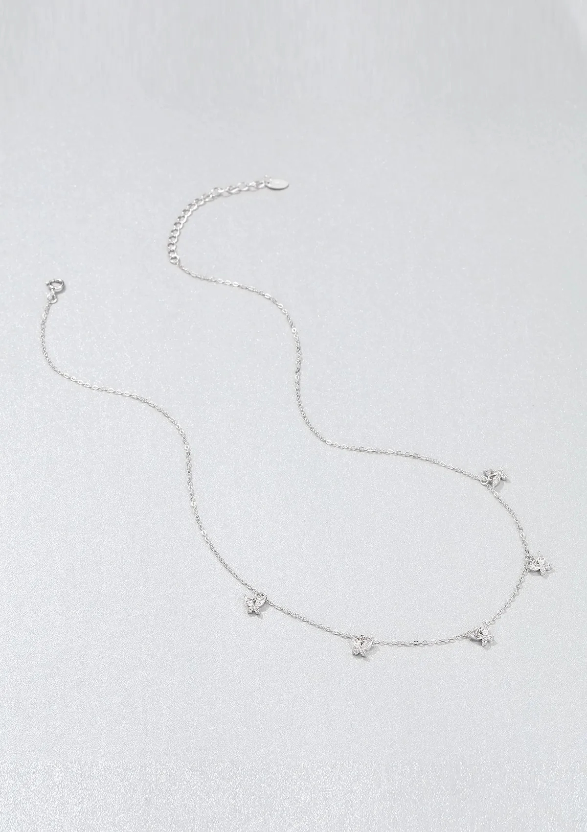 Daisy and Butterfly Necklaces Set Sterling Silver