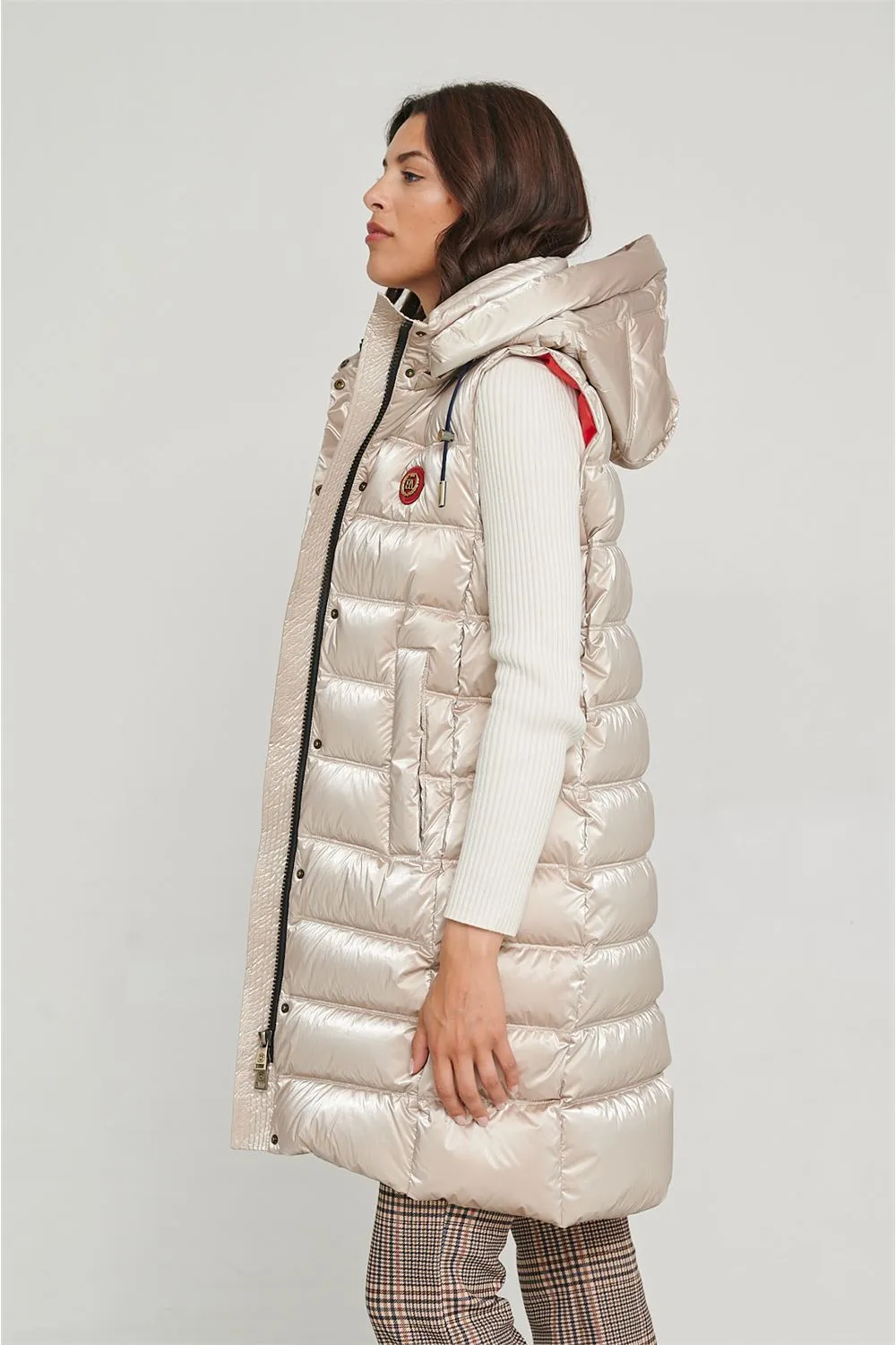 DAKOTA WOMAN LONG VEST CHAMPAGNE