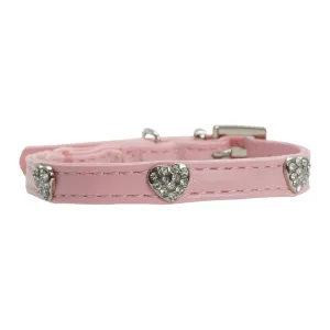 Dan & Sam - Vegan Leather Cat Collar (Blush Hearts)