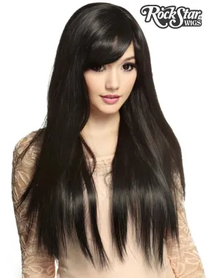 Deluxe Womens Heat Resistant Long Black Bella Wig