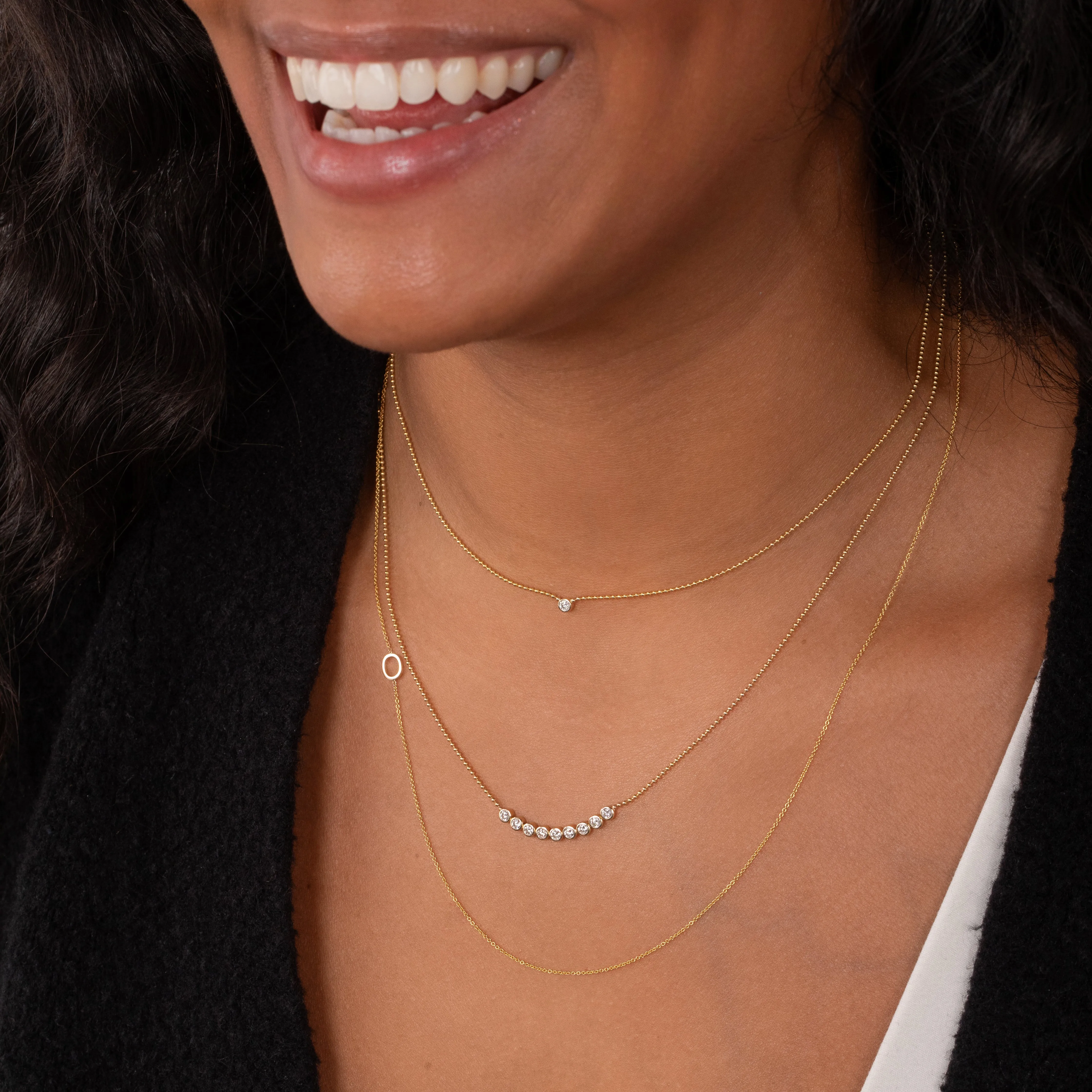 Diamond Arc Layering Necklace