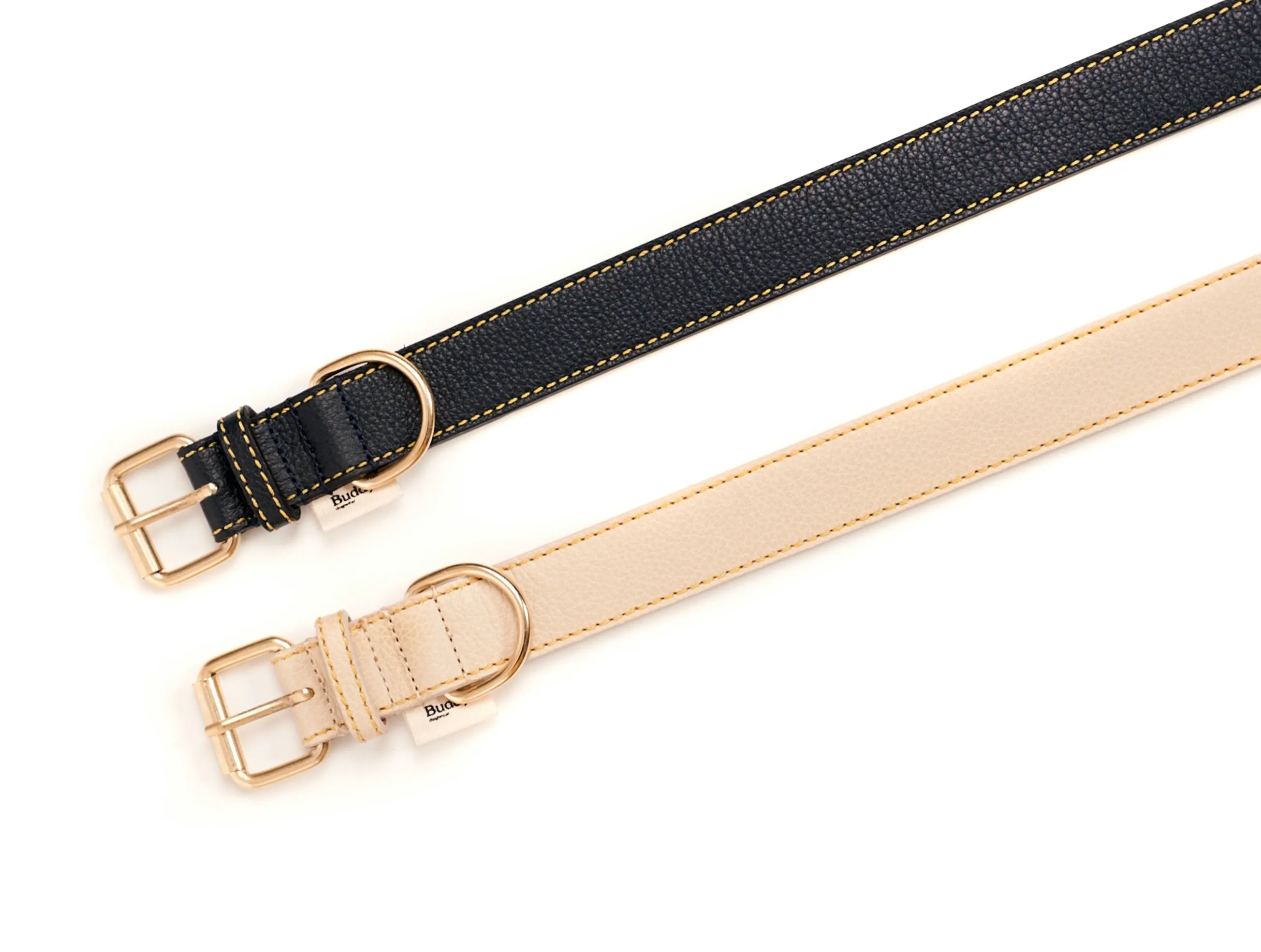 Dog Leather Collar: Sir Chuck Beige