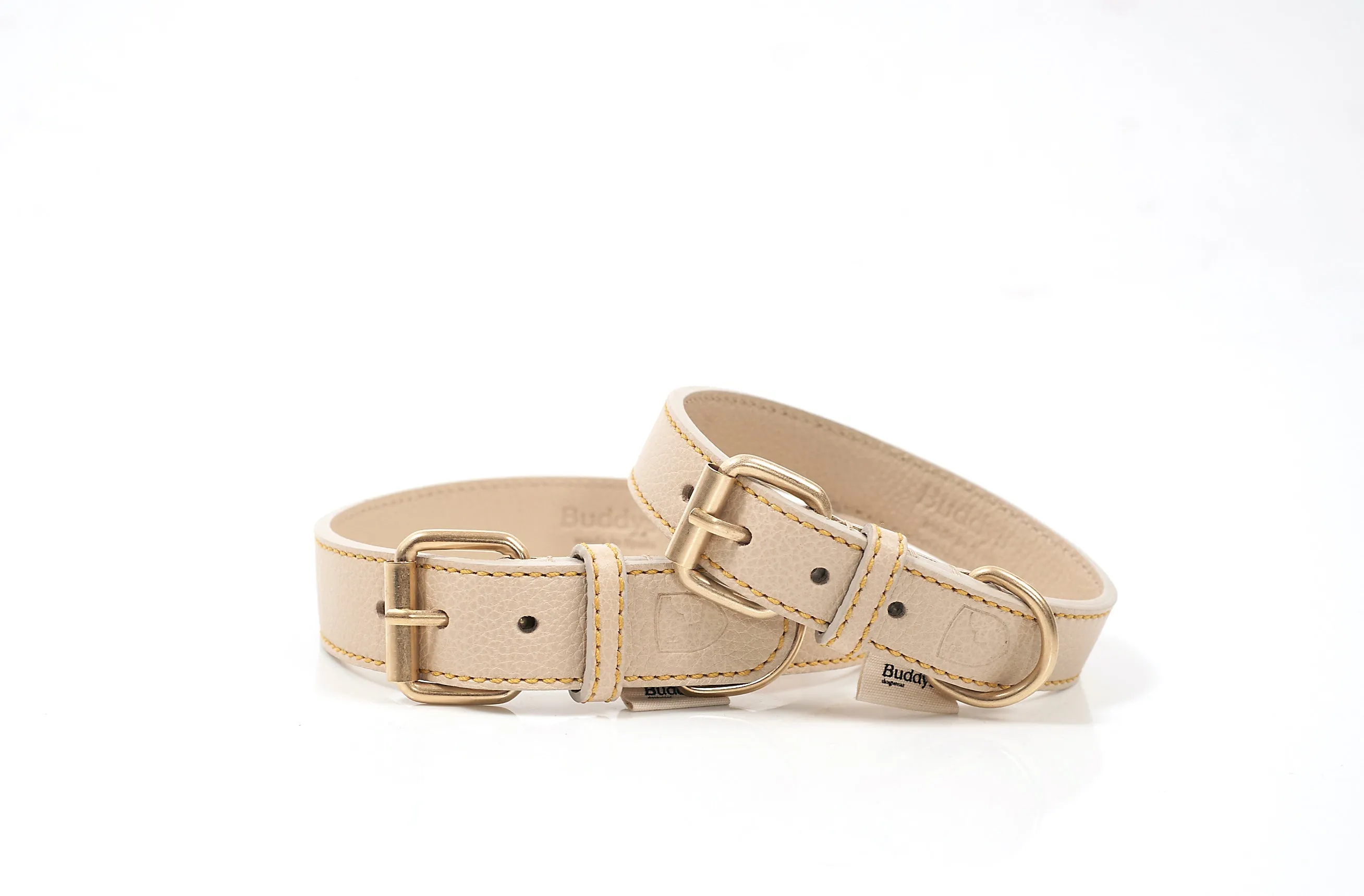 Dog Leather Collar: Sir Chuck Beige