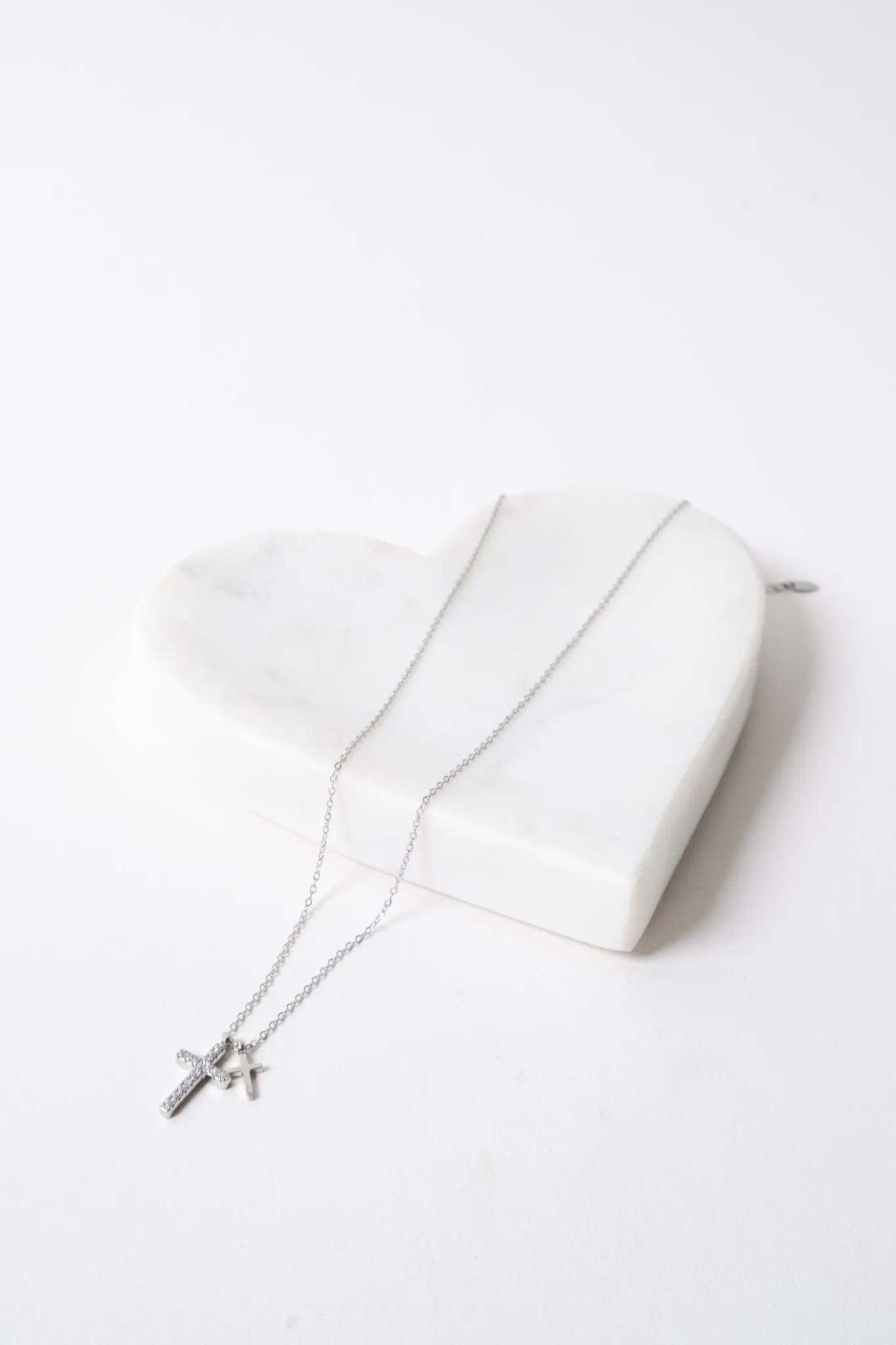 Double Cross Dainty Necklace