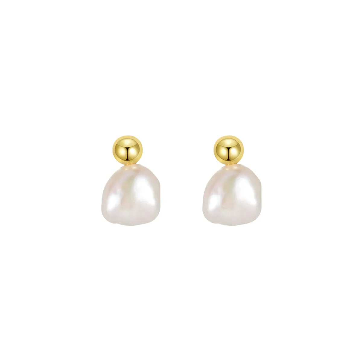 Dumbell Studs Gold Earrings