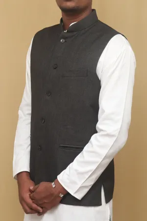 Elegant Black Cotton Nehru Jacket: Classic Style for Every Occasion