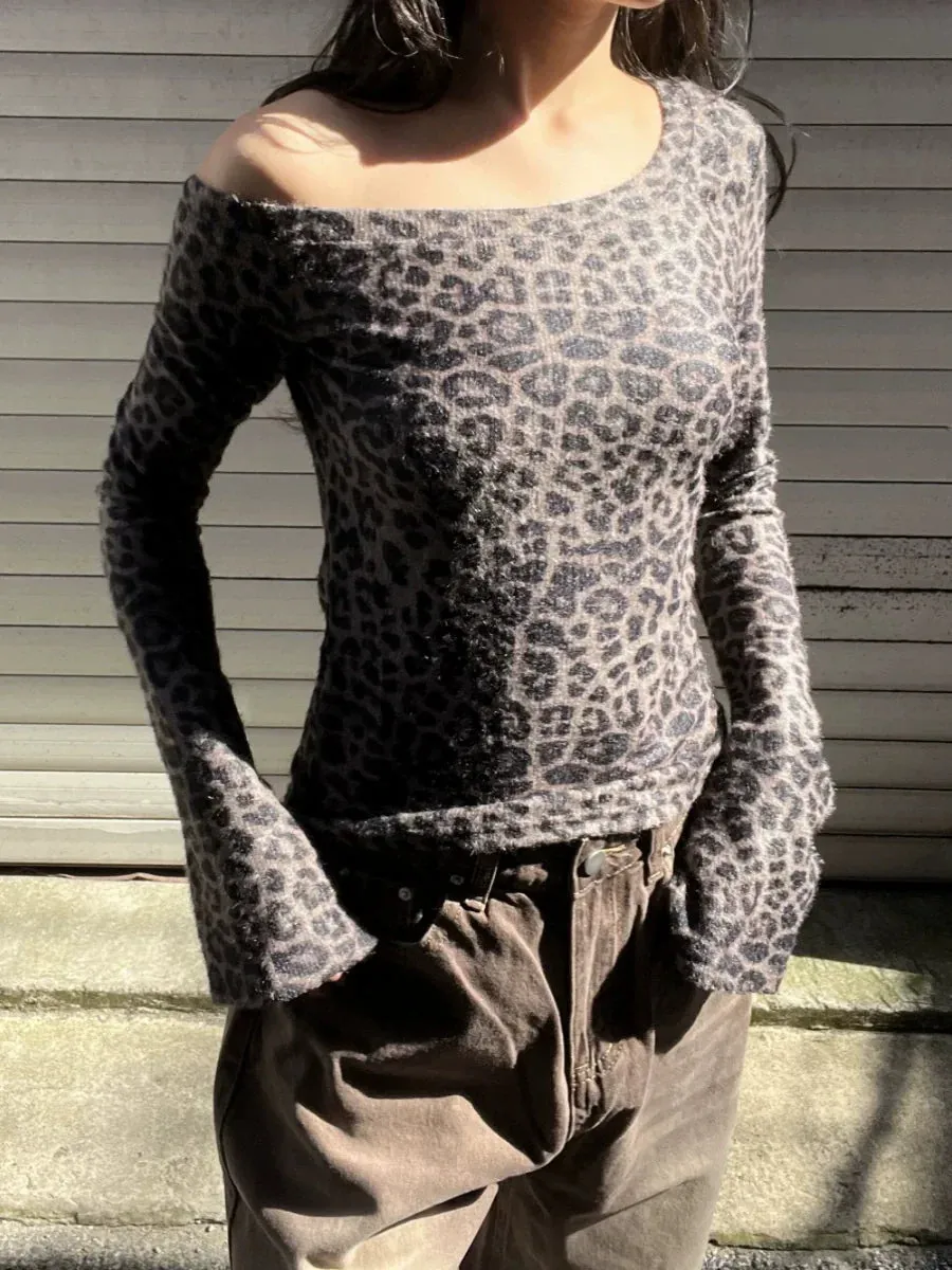 Ericka Leopard Print Off-Shoulder Top