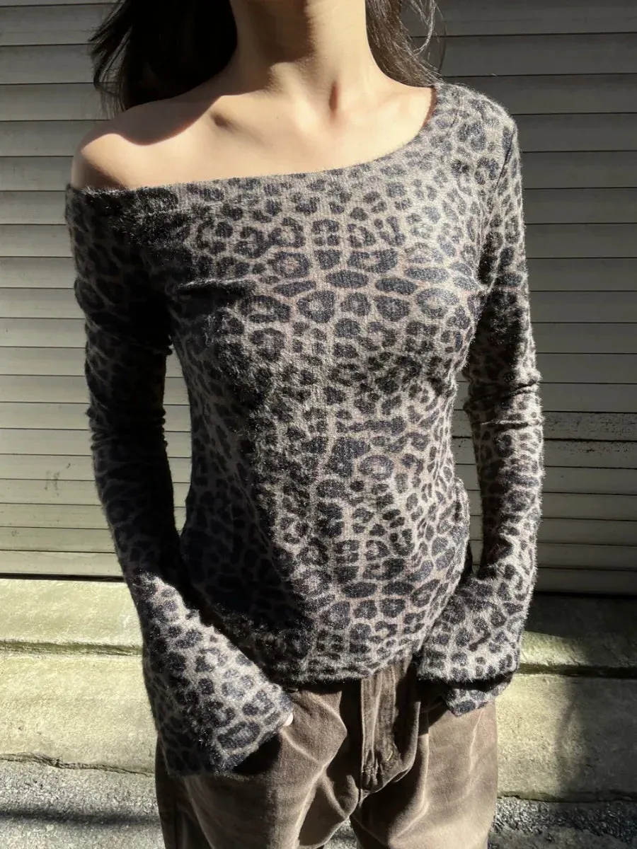 Ericka Leopard Print Off-Shoulder Top