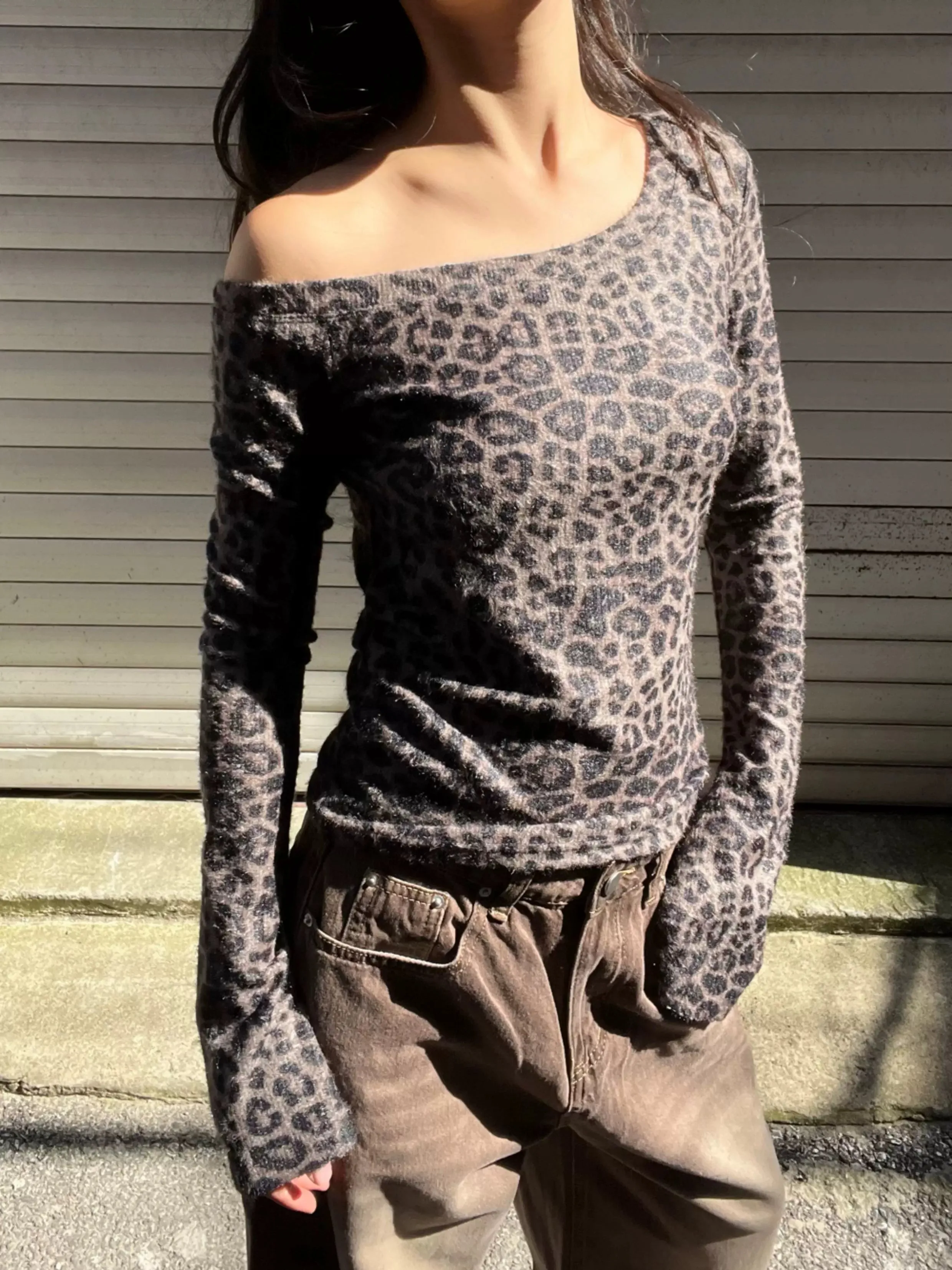 Ericka Leopard Print Off-Shoulder Top