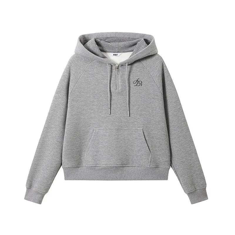 Essential Half-Zip Cropped Hoodie