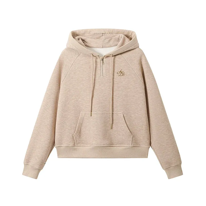 Essential Half-Zip Cropped Hoodie