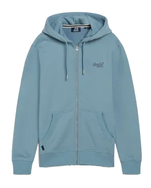 Essential Logo Zip Hoodie in Citadel Blue