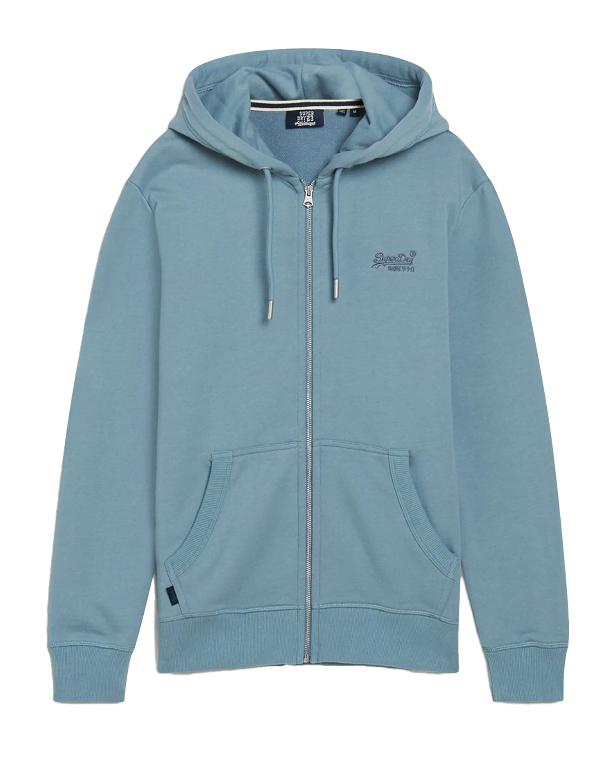 Essential Logo Zip Hoodie in Citadel Blue