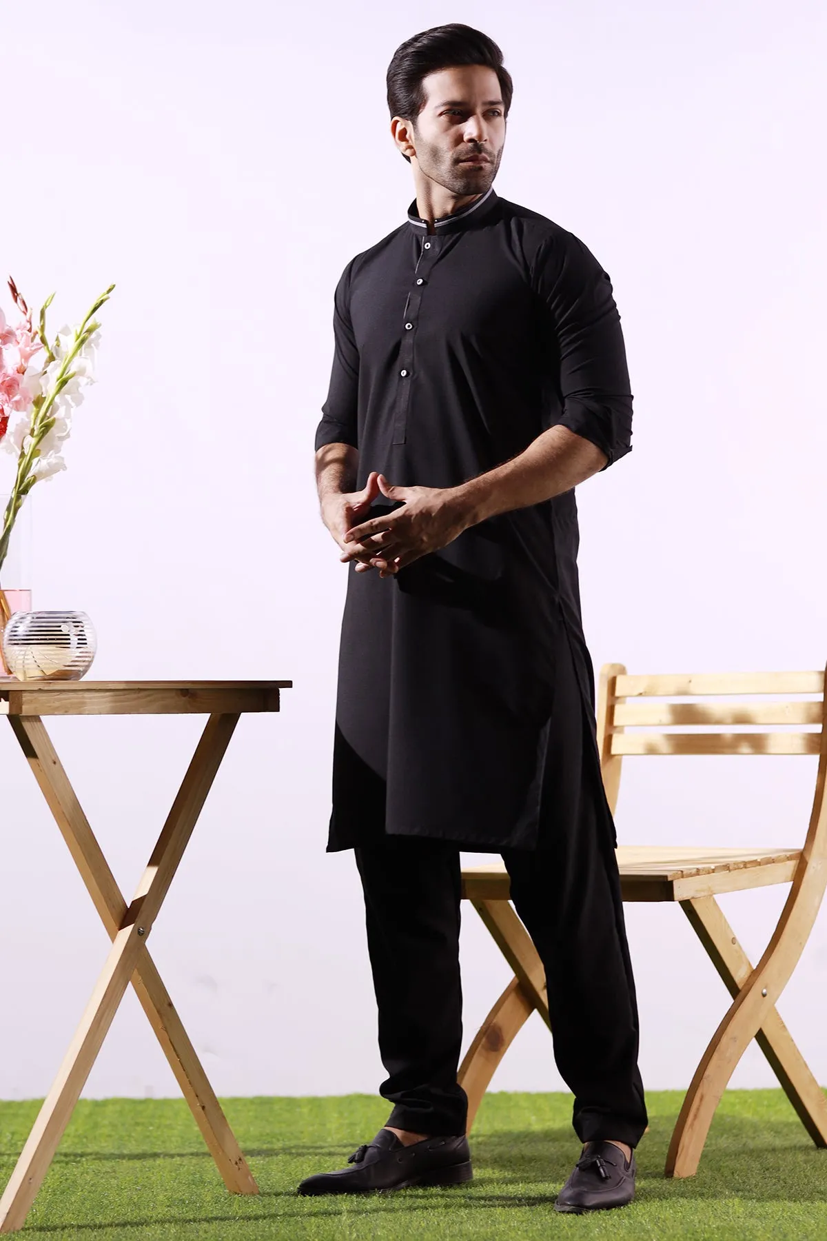 Ethnic Black Kurta Pajama - P22 - MKP007R