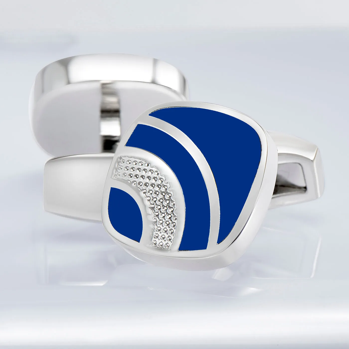 Executive Blue Texture Lined Cufflinks