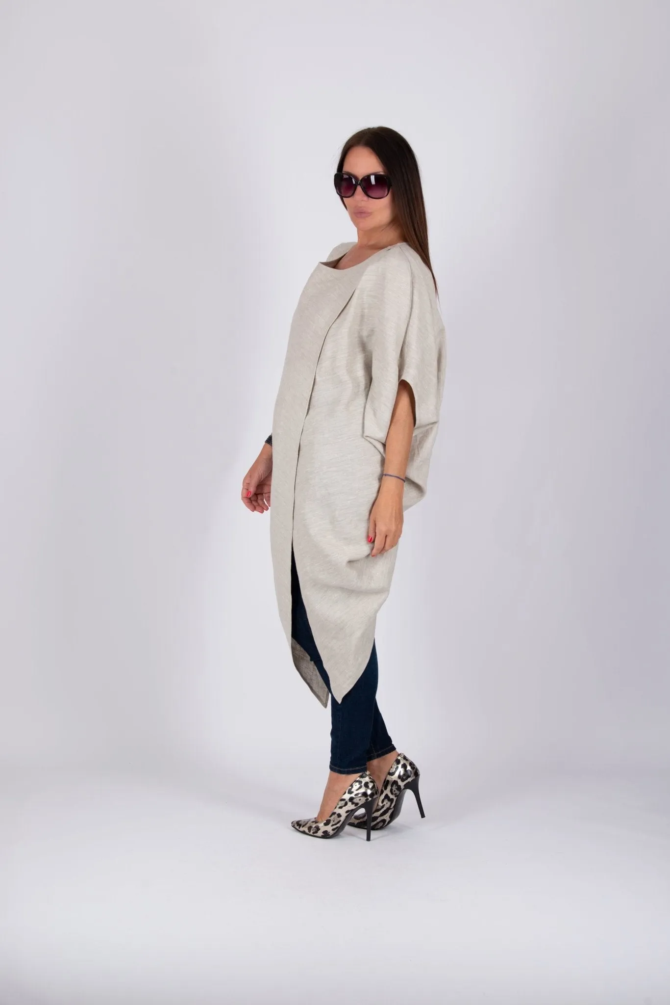 FABIANA Sleeveless Linen Top Tunic