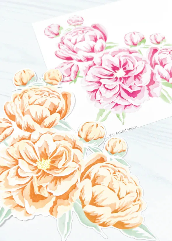 Fairest Peonies Cluster Layering Stencils