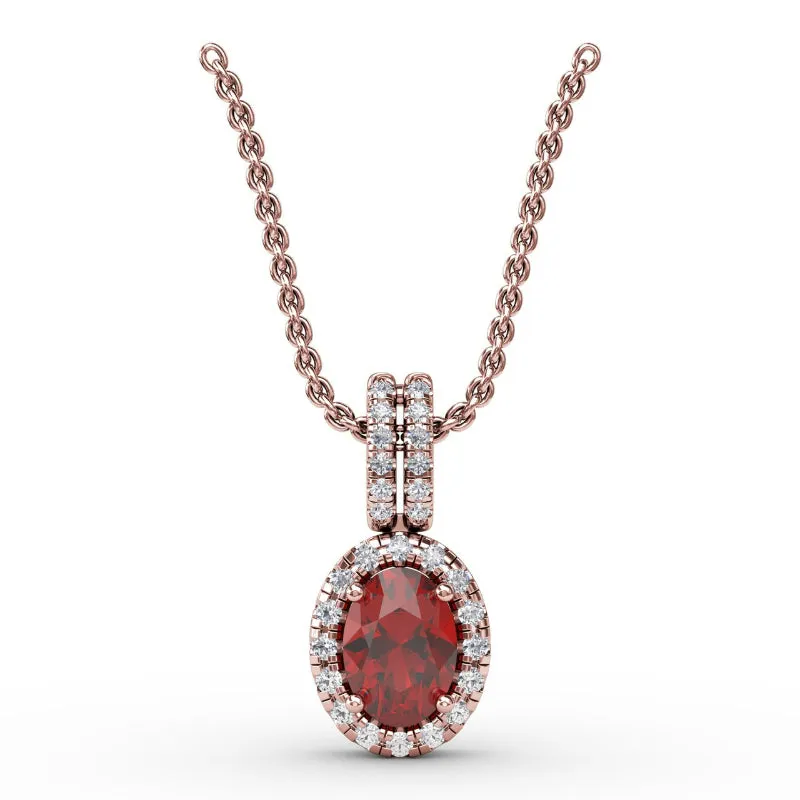 Fana Sophisticated Ruby and Diamond Pendant