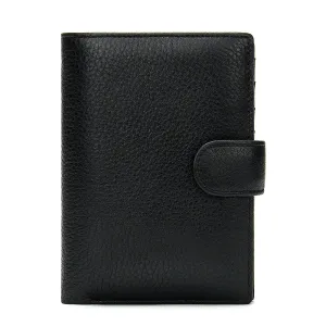 Fashion Black Button Cowhide Wallet